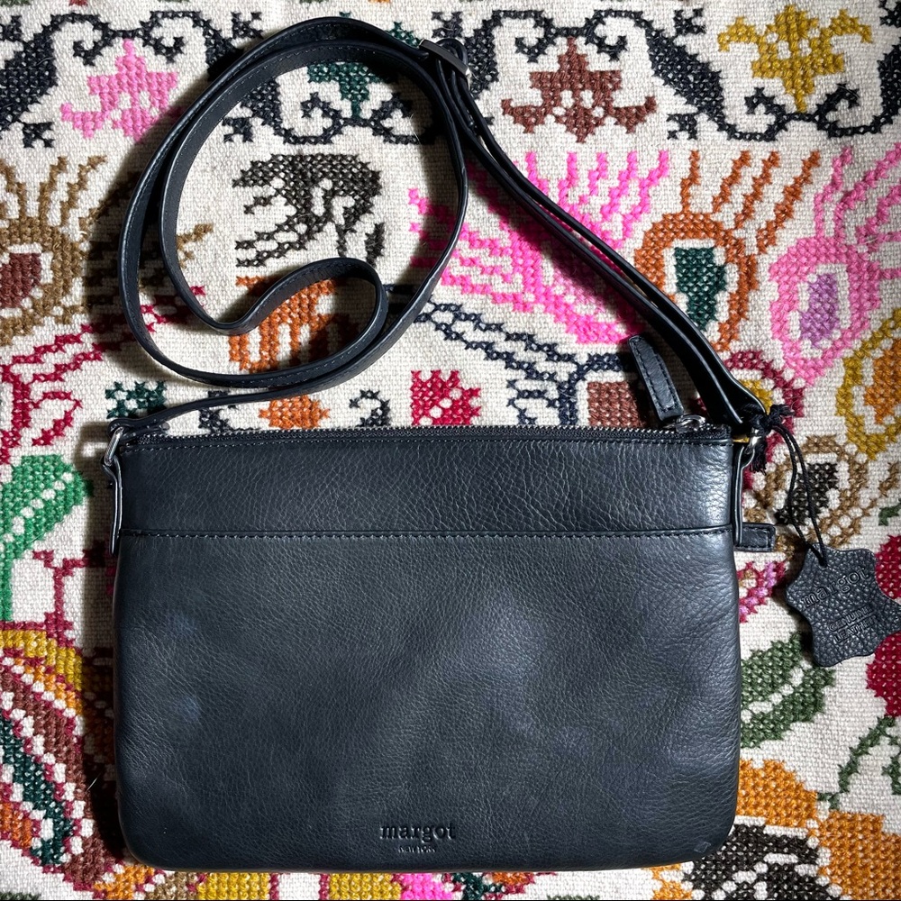 Margot New York Black Leather Crossbody Purse Like New⚡️